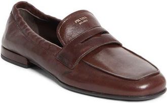 Prada Soft Penny Loafer in Brown at Nordstrom, Size 10.5Us