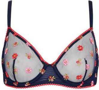 Huit Bisou Lace Underwire Bra in Navy at Nordstrom, Size 38D