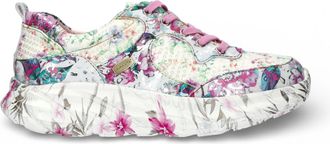 Laura Vita Womens Sofiao 07 Rose Pink Floral Leather Trainers Platform Sneaker Shoes