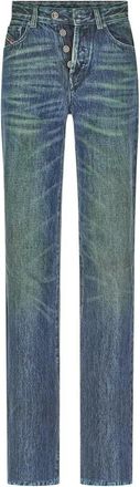 Diesel Regular Jeans D-heel - Dames - Regular Fit Jeans - Blauw - W25 - Katoen - Jeans