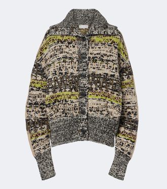 Dries Van Noten C&aacute;rdigan oversized jacquard de lana y cachemir