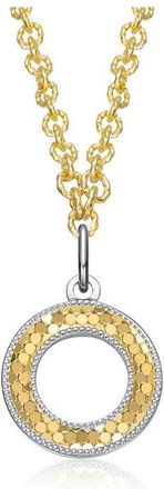 Rachel Glauber Two-Tone Open Harmony Ring Pendant Necklace