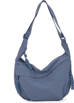 Generic Trendy Womens Soft Cloth Shoulder Bag Solid Color Student Casual Style Big Handbags Crossbody Bags For Women Hobos(Blue)