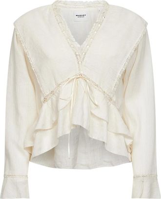 Isabel Marant Blouses, female, Beige, Size: M Damienne Top