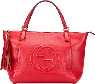 Gucci Pre-owned Womens Soho Tote Embossed Leather - Poppy - One Size