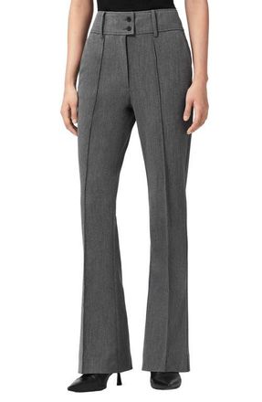 AllSaints Astra Pleated Flare Leg Pants in Grey at Nordstrom, Size 12 Us