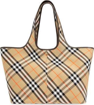 Burberry Medium Vintage Check Tote Bag - Dames - Shoppers - Beige - ONE Size - Katoen - Tassen