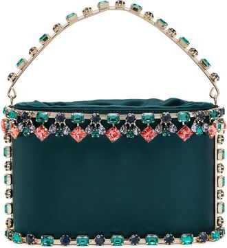 Rosantica Holli Buganville Crystal-embellished Satin top Handle bag - Teal - One Size