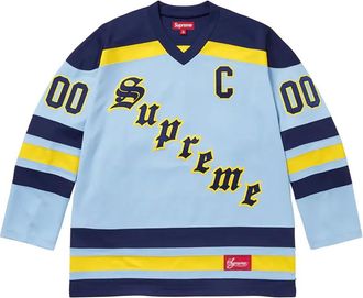 SUPREME Fire & Ice Hockey T-shirt - men - Fabric - M - Blue