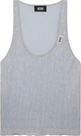 GCDS Rouches Tank Top - Dames - Tops zonder mouwen - Grijs - 2XS - Polyester - Tops