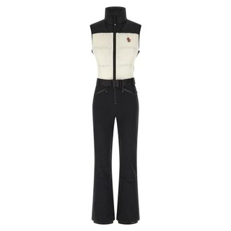 Moncler Ski Suits, female, Black, Size: M Down-Filled Ski Suit