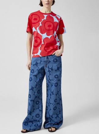 Marimekko Womens Maridenim Unikko wide-leg jean