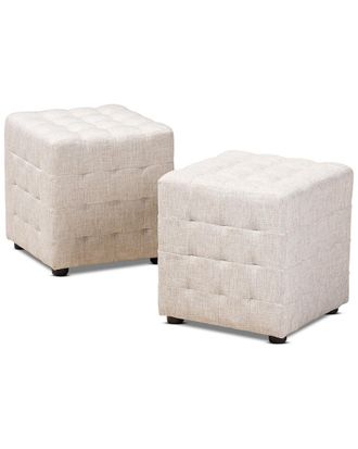 Baxton Studio Dnu Baxton Studio Set Of 2 Elladio Ottomans