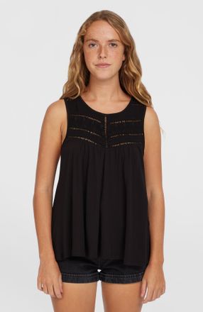 O'Neill Tanktop ONEILL ESSENTIALS TOKEENA EMBROIDERY TANK, Damen, Gr. XL (42), schwarz (schwarz out), Obermaterial: 94% Viskose, 6% Elasthan, Tops Tanktop