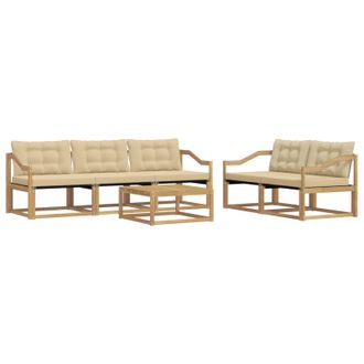 vidaXL Conjunto De Sof&aacute;s De Exterior 6 Pcs Y Beige 79 X 79 X 37 Cm Vidaxl