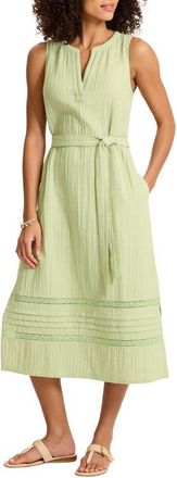Tommy Bahama Sleeveless Cotton Gauze Midi Dress in Light Rosemary at Nordstrom, Size Large