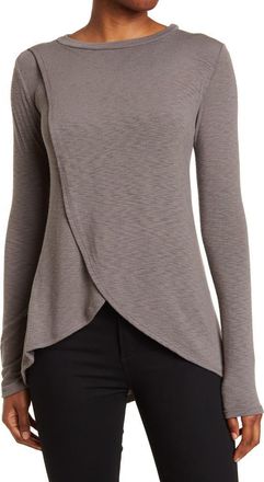 Go Couture Long Sleeve Cross Hem Shirt in Pale Rosette at Nordstrom Rack, Size X-Large