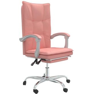vidaXL Silla De Oficina Reclinable Cuero Sint&eacute;tico Rosa Vidaxl