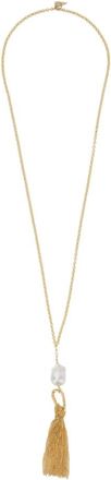 Forte_Forte Collar Escult&oacute;rico con Flecos y Perla - Accessories - Mujer - Amarillo - ONE SIZE