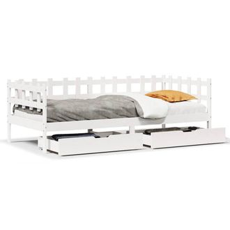 Berkfield Home Daybed with Drawers without Mattress White 80x200 cm Solid Wood