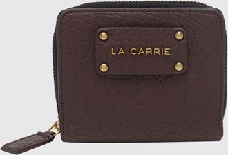 La Carrie Portafoglio bifold in pelle sintetica a grana con chiusura a pressione