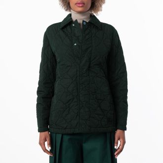 Burberry Womens Quilted Snap-Button Coat, Size Medium