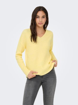 Only ONLCAMILLA V-NECK L/S PULLOVER KNT NOOS Materialmix, regular fit