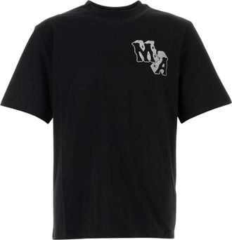 Amiri Tops, Heren, Zwart, M, Katoen, Katoenen T-shirt