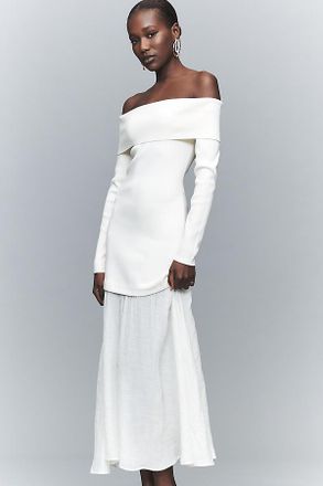 ASTR the Label Lydia Off-Shoulder Long-Sleeve Midi Dress