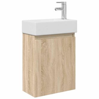vidaXL M&oacute;dulo De Ba&ntilde;o Con Grifer&iacute;a Roble Sonoma 45,5 X 22,5 X 84 Cm Vidaxl