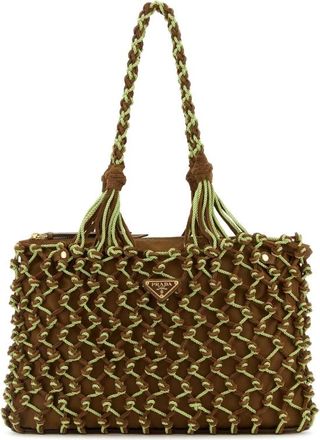 Prada Two-tone Mesh Shopping Bag