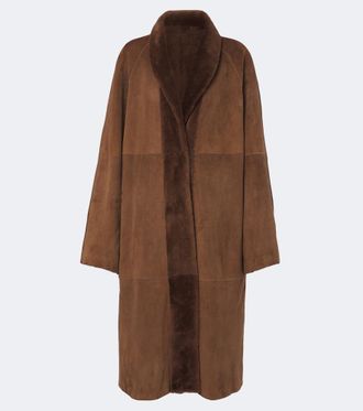 The Row Kane reversible shearling-lined suede coat