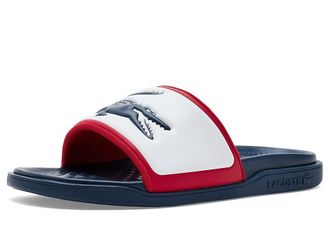 Lacoste Serve Slide Dual Mens Sandals White/Navy/Red : 12 D - Medium, Synthetic