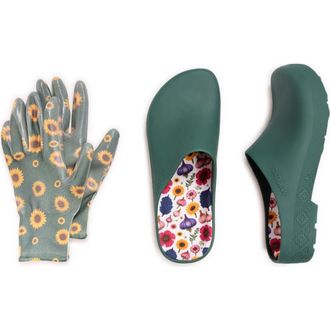 Muk Luks Garden Clog and Glove Set in Sunny at Nordstrom, Size Medium