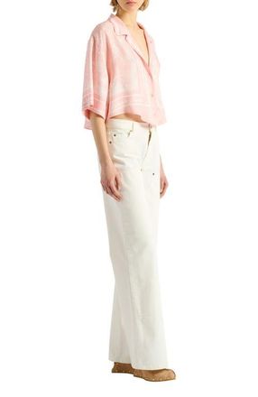 Balmain Printed Foulard pyjama shirt in Pink at Nordstrom, Size 36 Eu