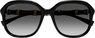 Gucci Sunglasses, female, Black, Size: 55 MM Specialized fit square sunglasses