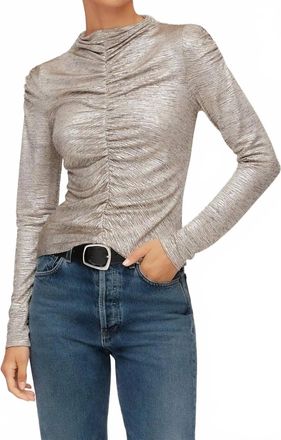 Fifteen Twenty Ruched Selena Top In Gold Dust