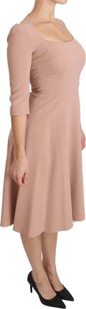 Dolce & Gabbana Womens Pink 3-4 Sleeves A-Line Viscose Dress Acetate Elastane