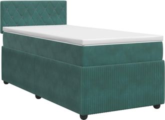 vidaXL Cama Box Spring Con Colch&oacute;n Verde Oscuro 90 X 190 Cm Terciopelo Vidaxl