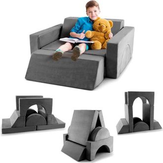 Costway Costway - Sof&aacute; Infantil Multiuso 8 En 1, Sof&aacute; Para Ni&ntilde;os De Espuma De 8 Piezas, Sillones Infantiles Con Funda Desmontable Para Sala De Juegos Dormitor