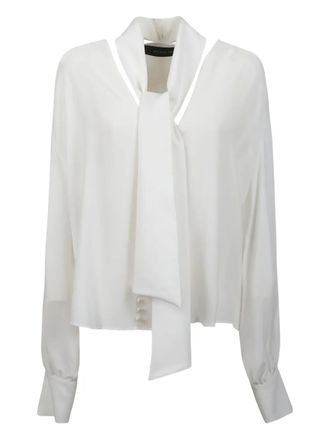 Federica Tosi neck-tie blouse - women - Polyester - 46 - White