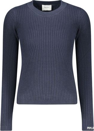 Pepe Jeans London Womens Ribbed Knit Long Sleeve Top - Dark Grey Cotton - Size X-Small