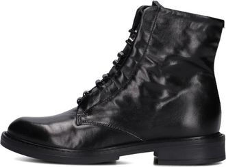 Omoda Schoenen, Dames, Zwart, 40 EU, Zwarte leren veterschoenen