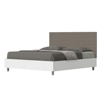 ITYhome Letto Matrimoniale Rivestito In Similpelle - Burmy - Colore: Cappuccino - Dimensione Rete: 160x200 - Tipologia Letto: Con Rete E Contenitore
