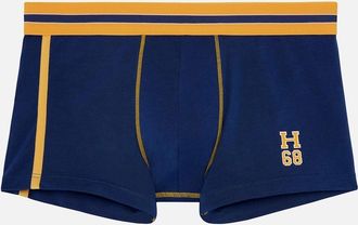 HOM Hom Mens Run Sports Contrast Boxer Trunk, Blue/yellow - Navy - Size: 35/34/32
