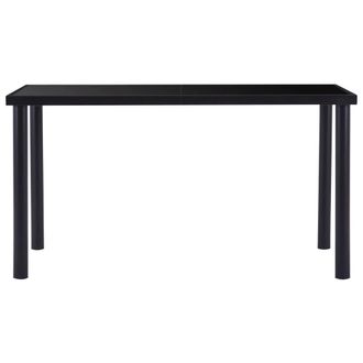 Berkfield Home Dining Table Black 140x70x75 cm Tempered Glass | Size: 140 x 70 x 75 cm