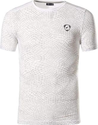 Jeansian Men Sport Tee Shirt Tshirt T-Shirt Short Sleeve Tennis Golf Bowling Tops LSL185 White XXL