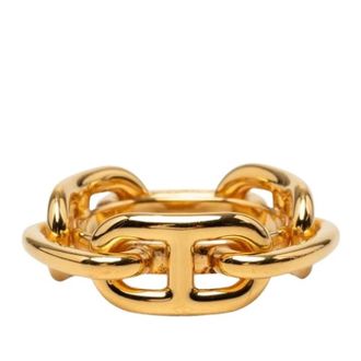 Herm&egrave;s Pre-owned Regate Scarf Ring - Dames - Pre-owned - Geel - Maat: ONE Size