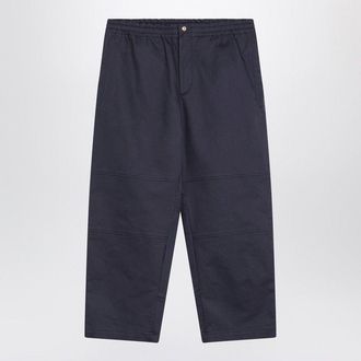 Moncler Mens Blue Trousers In Cotton Gabardine - Dark Blue - Size EU 48 (Mens)
