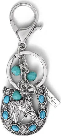 Jessica Simpson Turquoise Horseshoe Keychain in Silver/turquoise at Nordstrom